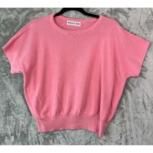 Holley Girl Sweater Womens XL Pink Short Sleeve Crew Neck Lightweight Spring